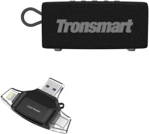 BoxWave Smart Gadget Compatible with Tronsmart Trip Portable Outdoor Speaker - AllReader SD Card Reader, microSD Card Reader SD Compact USB - Jet Black