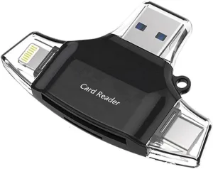 BoxWave Universal AllReader SD Card Reader, microSD Card Reader SD Compact USB - Jet Black