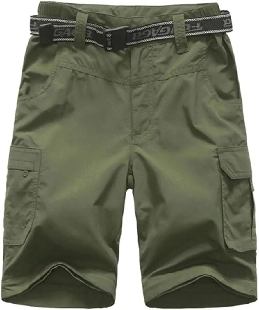 Boy's Hiking Cargo Pants Kids' Outdoor Quick Dry Pants Casual Youth Climbing Convertible Trouser Fishing Pants