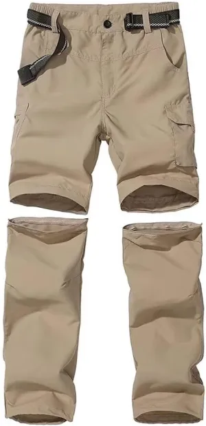 Boy's Hiking Cargo Pants Kids' Outdoor Quick Dry Pants Casual Youth Climbing Convertible Trouser Fishing Pants