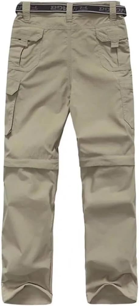 Boy's Hiking Cargo Pants Kids' Outdoor Quick Dry Pants Casual Youth Climbing Convertible Trouser Fishing Pants