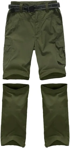 Boy's Hiking Cargo Pants Kids' Outdoor Quick Dry Pants Casual Youth Climbing Convertible Trouser Fishing Pants