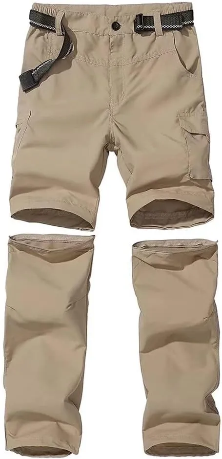 Boy's Hiking Cargo Pants Kids' Outdoor Quick Dry Pants Casual Youth Climbing Convertible Trouser Fishing Pants