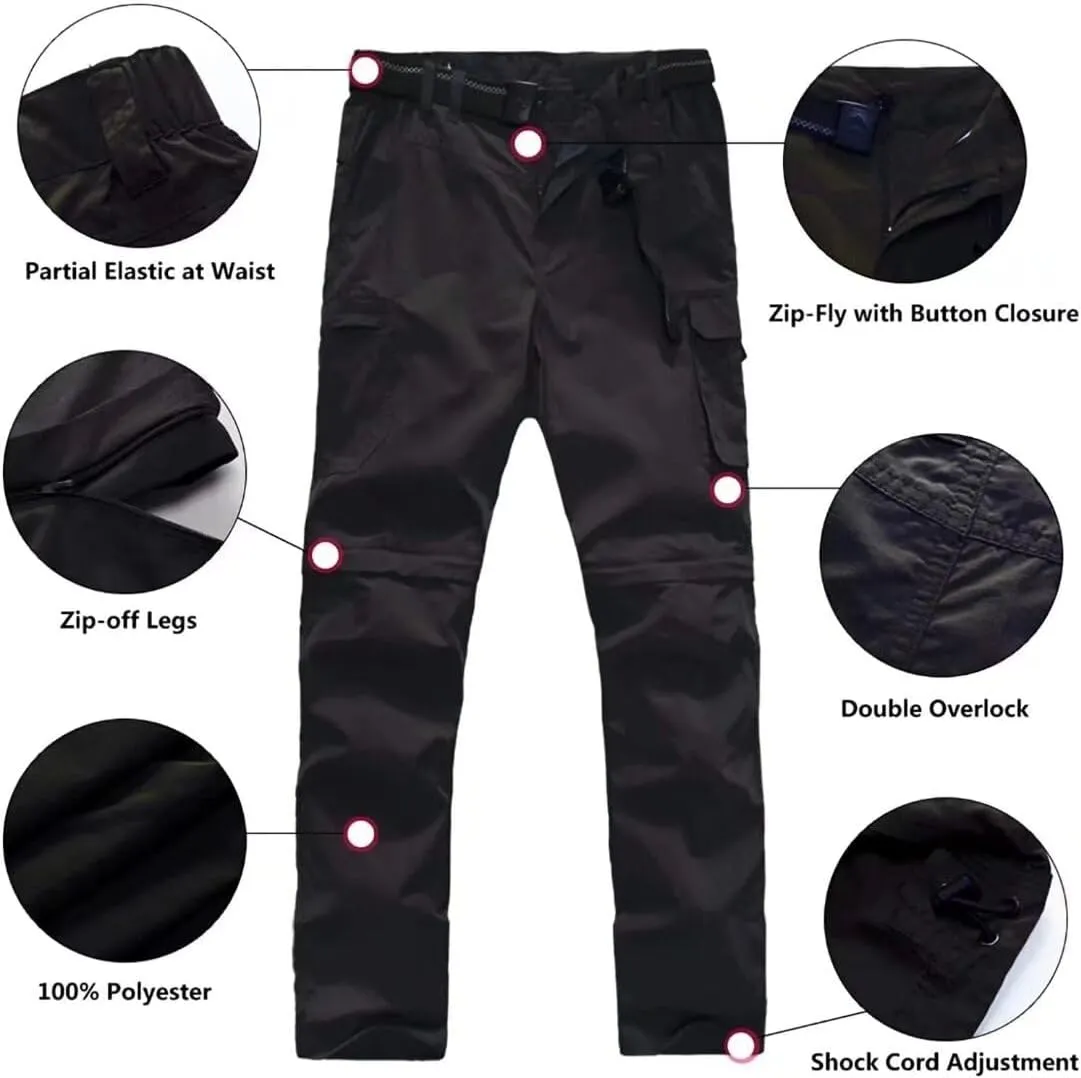 Boy's Hiking Cargo Pants Kids' Outdoor Quick Dry Pants Casual Youth Climbing Convertible Trouser Fishing Pants