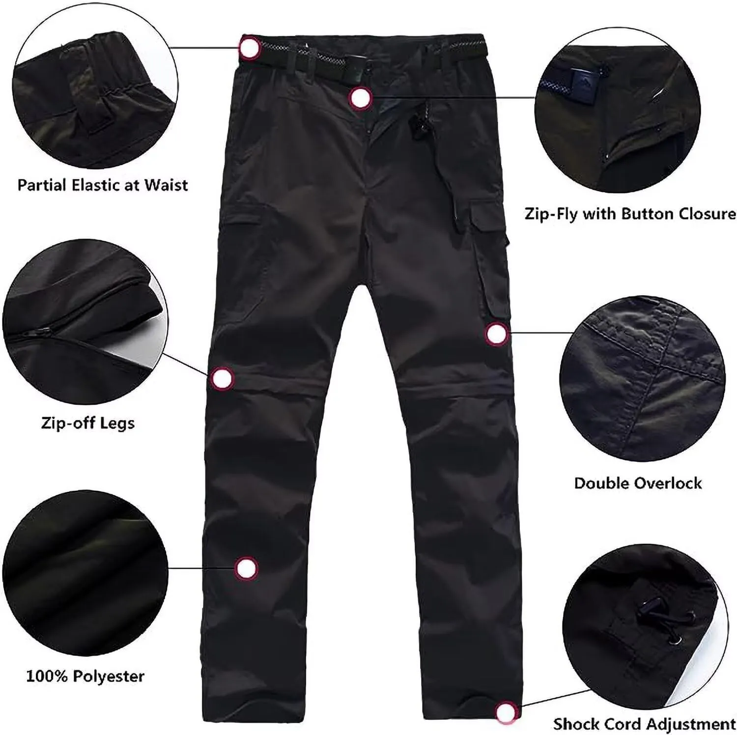 Boy’s Scout Pants Hiking Quick Dry Zip Off Pants Convertible Outdoor Climbing Casual Trouser Kids Youth Cargo Pants
