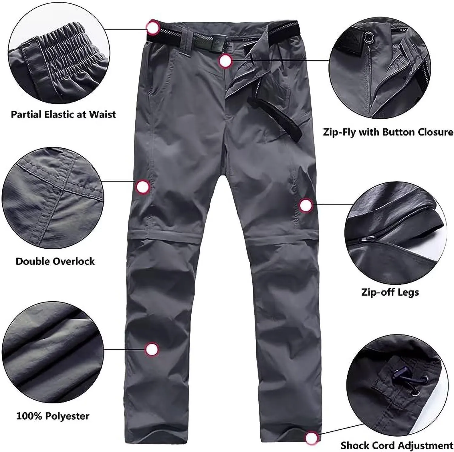 Boy’s Scout Pants Hiking Quick Dry Zip Off Pants Convertible Outdoor Climbing Casual Trouser Kids Youth Cargo Pants