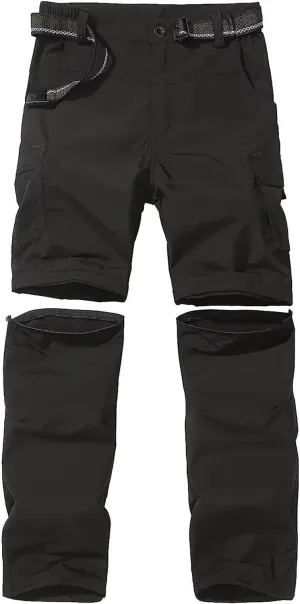 Boy’s Scout Pants Hiking Quick Dry Zip Off Pants Convertible Outdoor Climbing Casual Trouser Kids Youth Cargo Pants