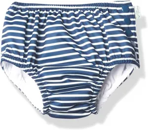 Boys' Snap Swim Diaper, Navy Stripe, 18 M