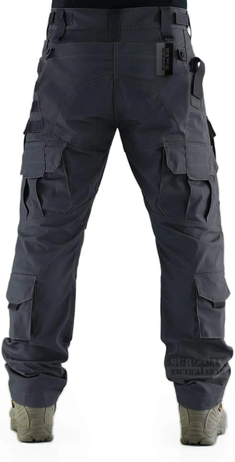 Breathable Ripstop Fabric Pants Military Combat Multi-Pocket Molle Tactical Pants with EVA Knee Pads