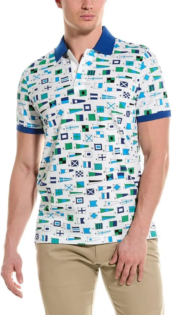 Brooks Brothers Nautical Print Slim Fit Polo Shirt
