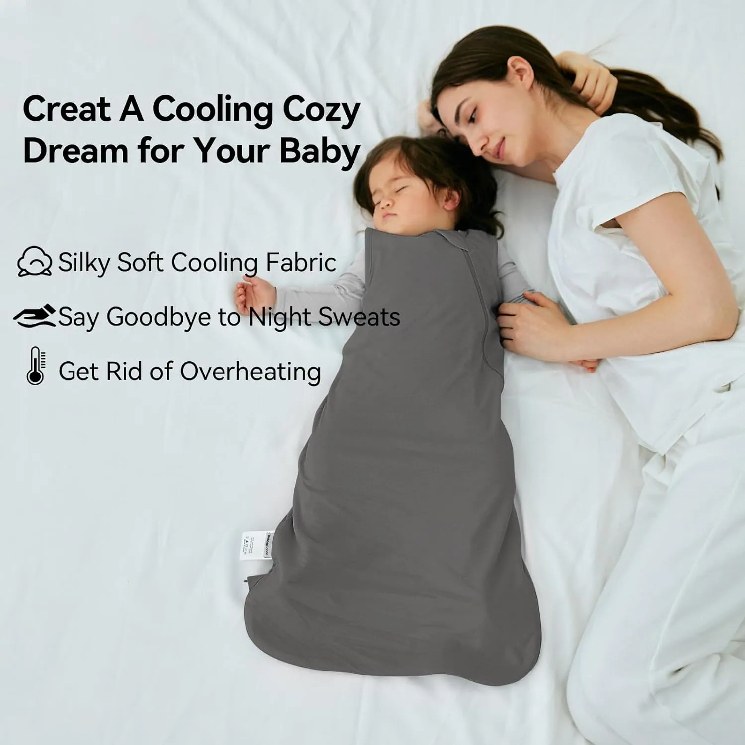 BubblePanda Cooling Summer Sleep Sack 0.5 Tog 18-24 Months Q-Max 0.3 Soft Lightweight Sleep Sack Baby Wearable Blanket Toddler Baby Cooling Blanket for Hot Sleeper Night Sweats 2-Way Zipper
