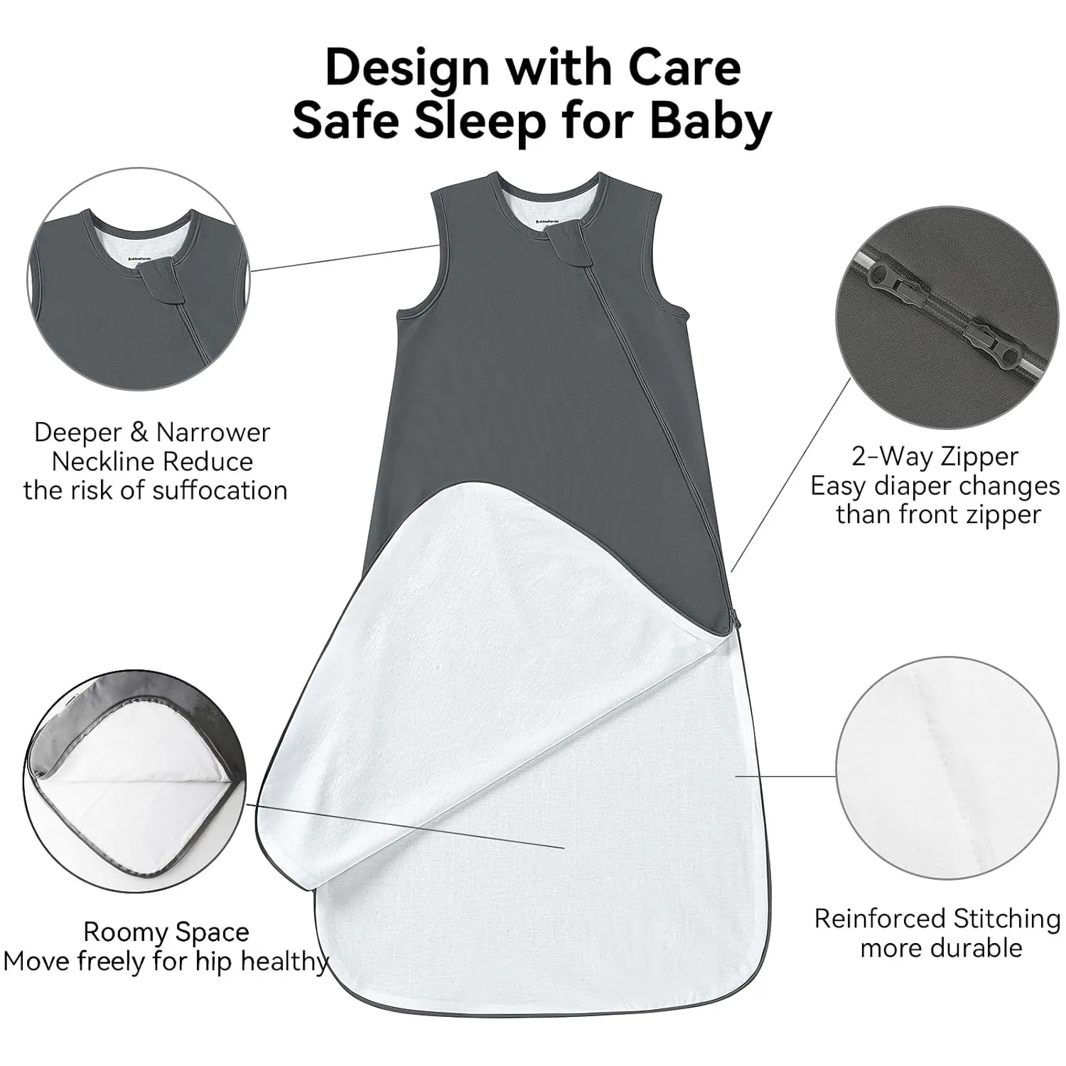 BubblePanda Cooling Summer Sleep Sack 0.5 Tog 18-24 Months Q-Max 0.3 Soft Lightweight Sleep Sack Baby Wearable Blanket Toddler Baby Cooling Blanket for Hot Sleeper Night Sweats 2-Way Zipper