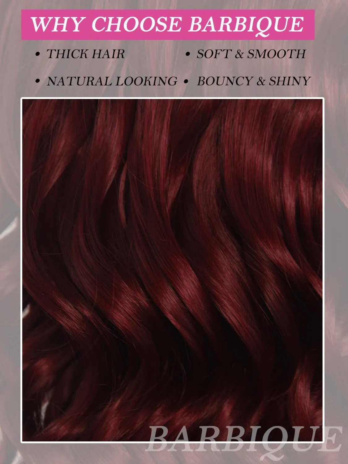 Burgundy 99J Synthetic Lace Front Wig for Women Long Wavy 13x6 HD Lace Frontal, Pre Plucked Hairline, Natural Density 26 Inch