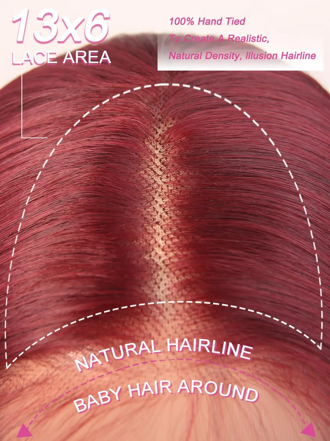 Burgundy 99J Synthetic Lace Front Wig for Women Long Wavy 13x6 HD Lace Frontal, Pre Plucked Hairline, Natural Density 26 Inch