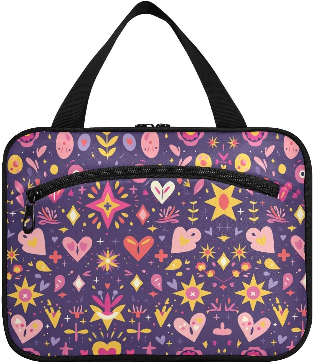 Butterfly Purple Golden Cartoon hanging toiletries bag for women with hook, designer multifunctional travel bag toiletry for trip essentials hotel organizador de maquillaje para