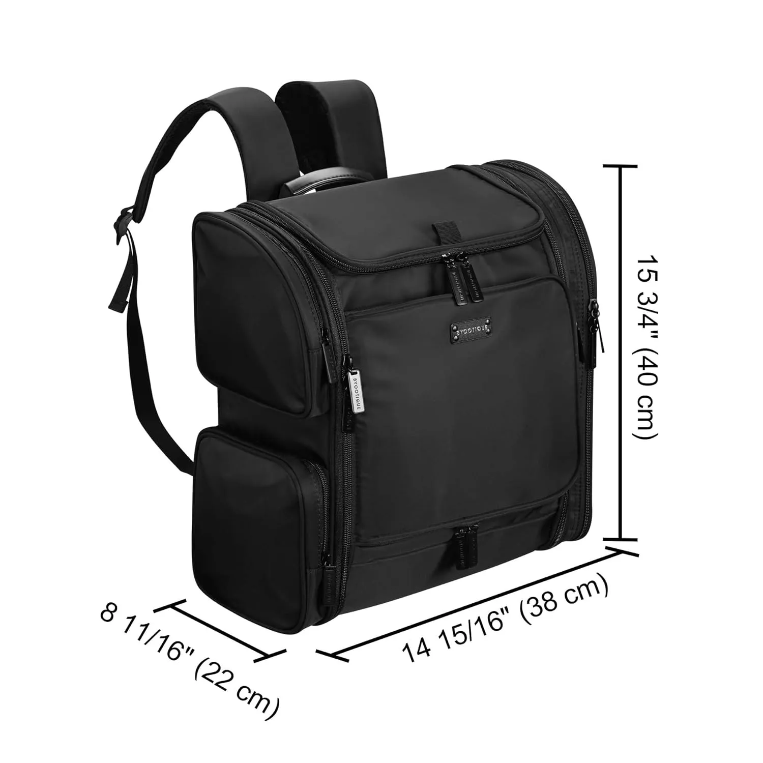 BYOOTIQUE Hairstylist Traveling Bag Hair Tools Travel Backpack Barber Travel Bag Cosmetology Bag Hairdresser Bag for Barber Styling Tools Curling Iron Hair Straightener Salon Barber Shop, Black