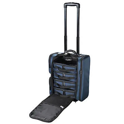 Byootique Rolling Makeup Train Case Side Pockets Cosmetic Pouch Storage