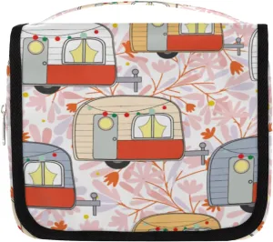 Camp Recreational Vehicle Hanging Toiletry Bag for Women Man, Cartoon Car Portable Travel Makeup Bag Water Resistant Travel Bag Bathroom Organizer Toiletries Bag for Cosmetics Essentials Accessories