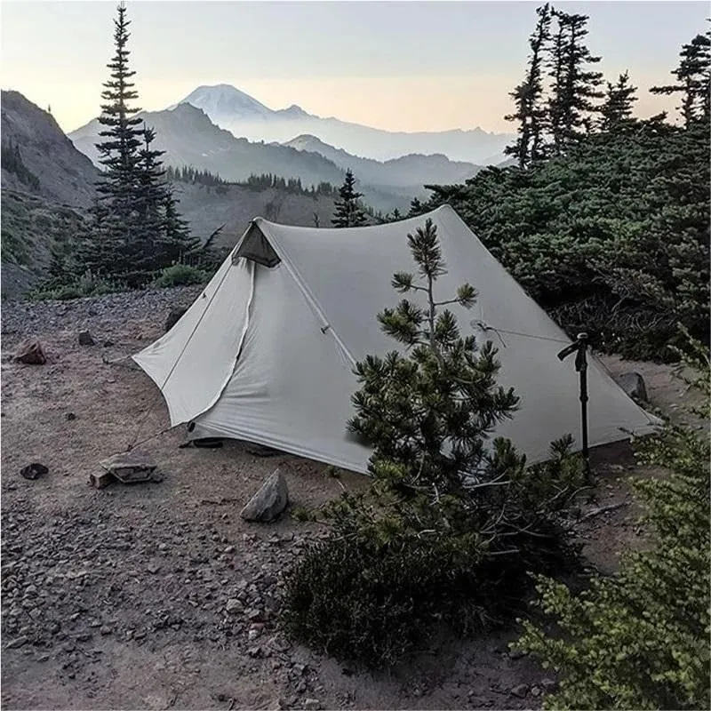 Camping Awning Canopy Tarp Durable Waterproof Lightweight for Outdoor Tent Shade Multi-Purpose Use(Gray 2P 4 Season)