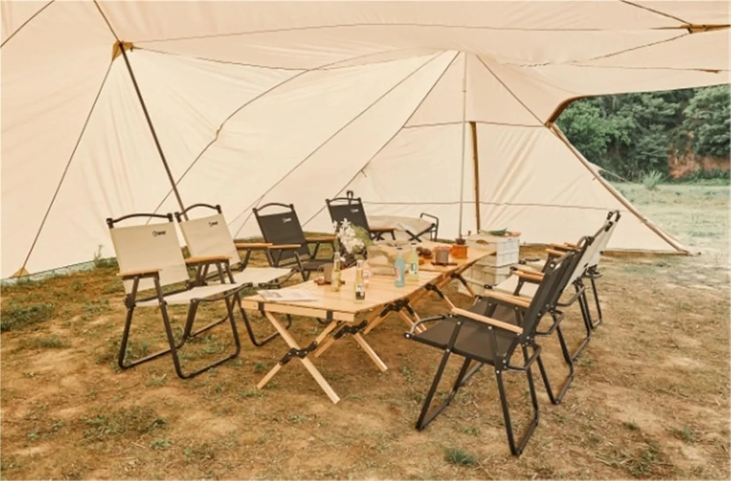 Camping Canopy Tent Outdoor Large Camping Rainproof Sunshade(Large)