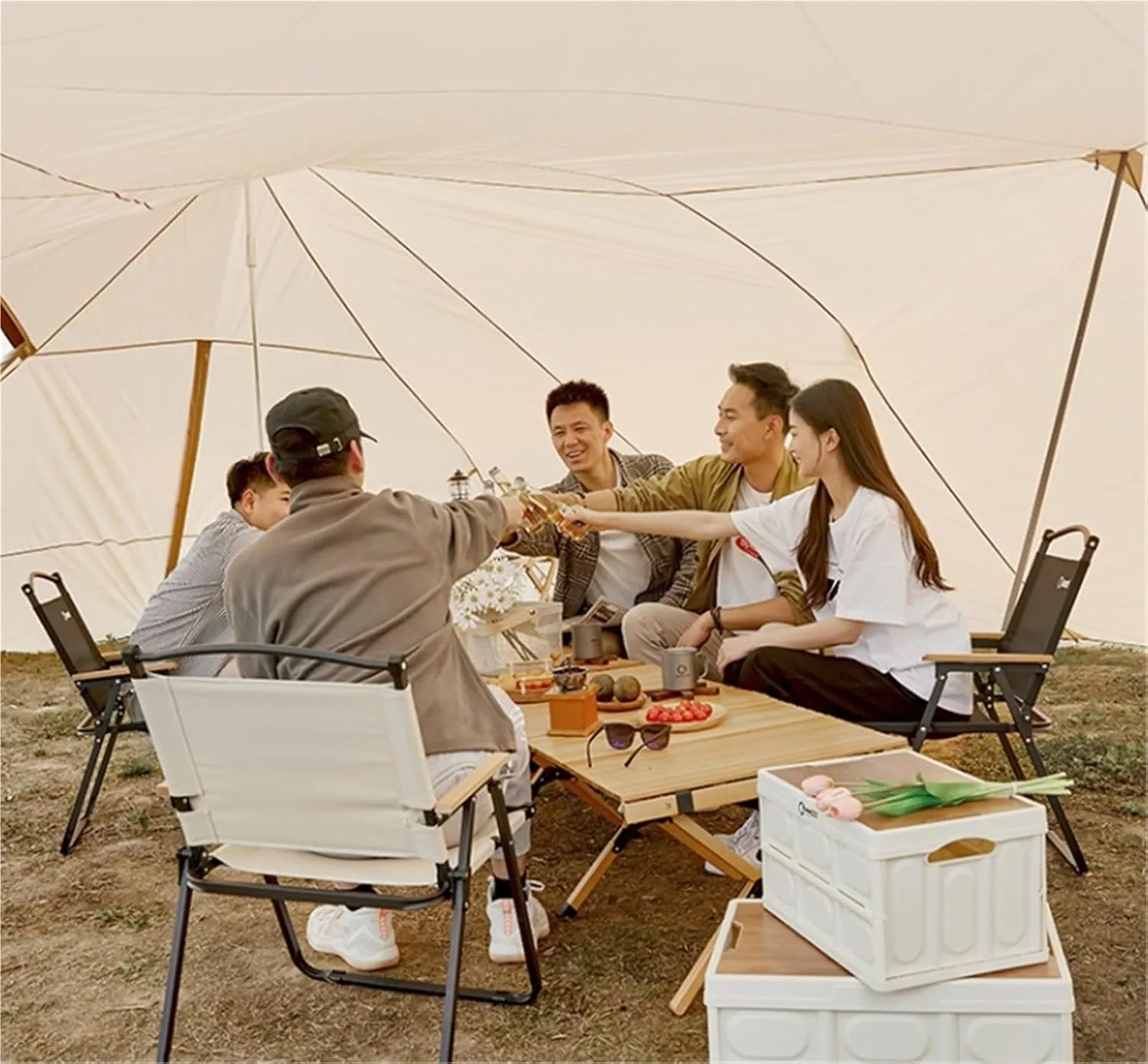 Camping Canopy Tent Outdoor Large Camping Rainproof Sunshade(Large)