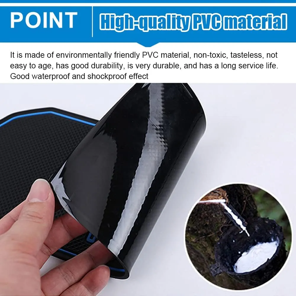 Car Interior Accessories Door Storage Mat, Gate Slot Mat, Coaster Mat Dust-Proof Anti-Slip 14Pcs/Set(Blue) for Nissan Kicks 2017 2018 2019 2020