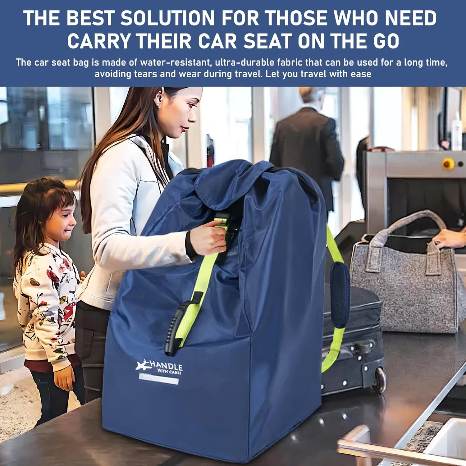 Car Seat Travel Bag for Airplane - Fits Infant Car Seats, Convertible Car Seats, Booster Seats, Car Seat Bases - for Worry-Saving, Effortless and Safe Travel