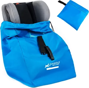 Car Seat Travel Bag for Airplane, Large Waterproof Car Seat Bags Fits Most Infant Car Seats, Convertible Car Seats, Booster Seats, Car Seat Bases, Adjustable Shoulder Strap, Blue