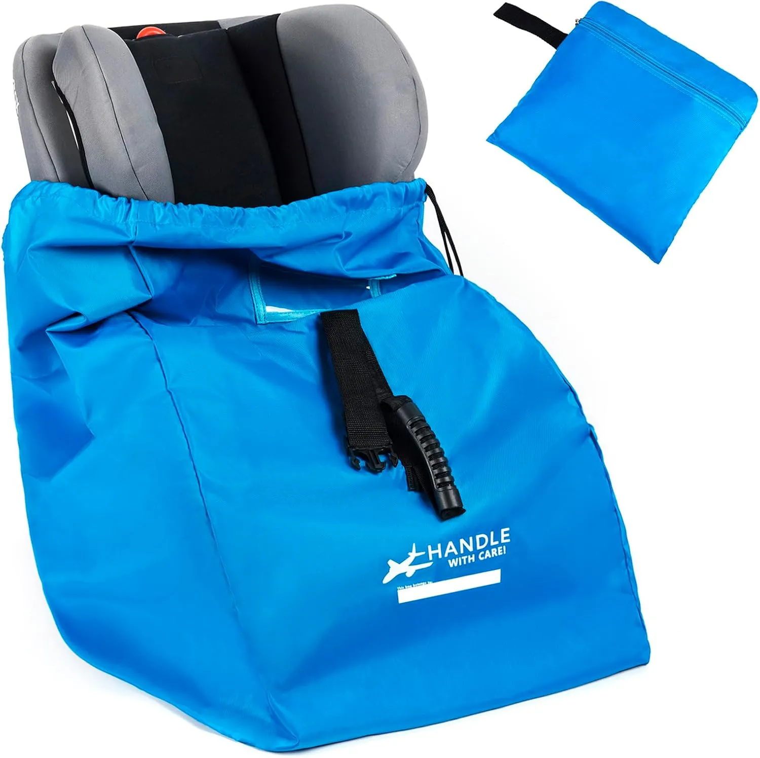 Car Seat Travel Bag for Airplane, Large Waterproof Car Seat Bags Fits Most Infant Car Seats, Convertible Car Seats, Booster Seats, Car Seat Bases, Adjustable Shoulder Strap, Blue