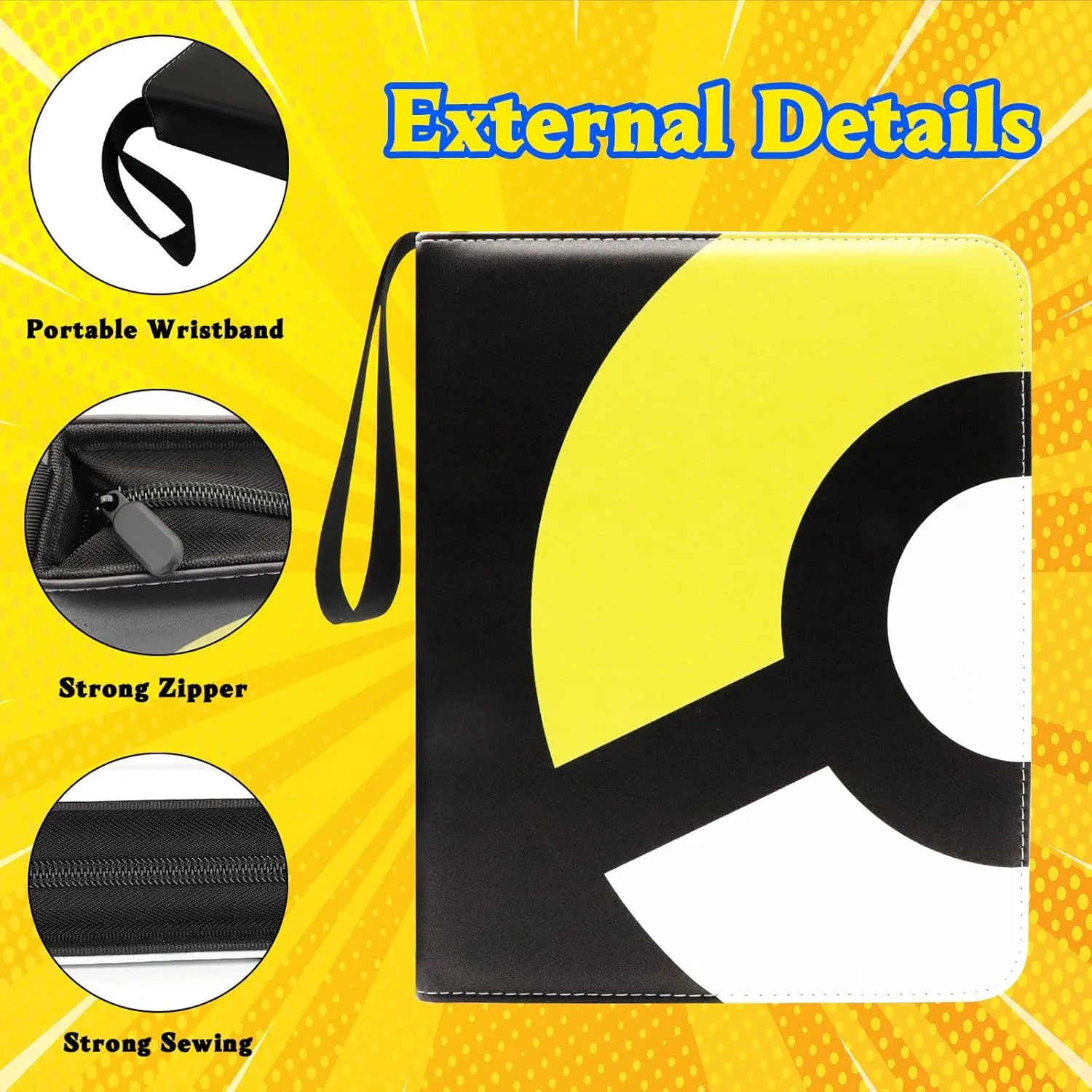 Card Binder 9-Pocket, 900 Pockets Fashion Design Trading Card Holder for Sports Card Premium Card Book Sturdy Card Holder (Yellow, 900 Card)