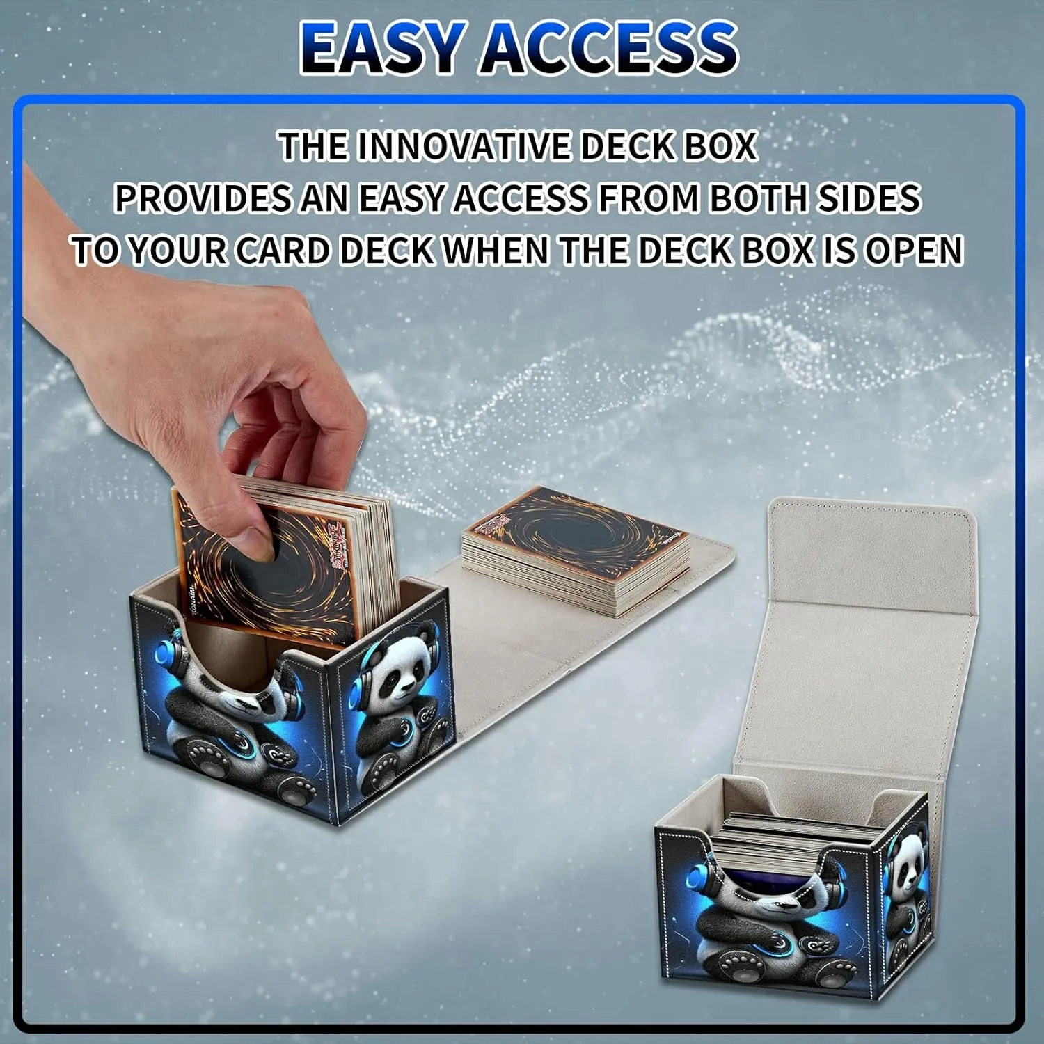 Card Deck Box, MTG Commander Deck Box for Trading Cards, 100  Sleeved Cards with PU Leather Magnetic Card Storage Box for TCG CCG Magic Cards - Panda