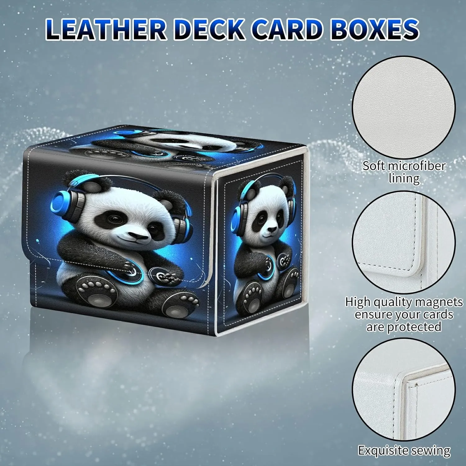 Card Deck Box, MTG Commander Deck Box for Trading Cards, 100  Sleeved Cards with PU Leather Magnetic Card Storage Box for TCG CCG Magic Cards - Panda