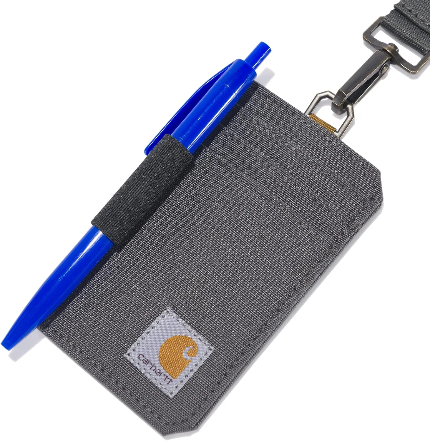 Carhartt unisex adult Nylon Duck Id Holder and Lanyard, Water-repellent Canvas Id Holder With Reflective Lanyard Wallet, Nylon Duck (Gravel), One Size US