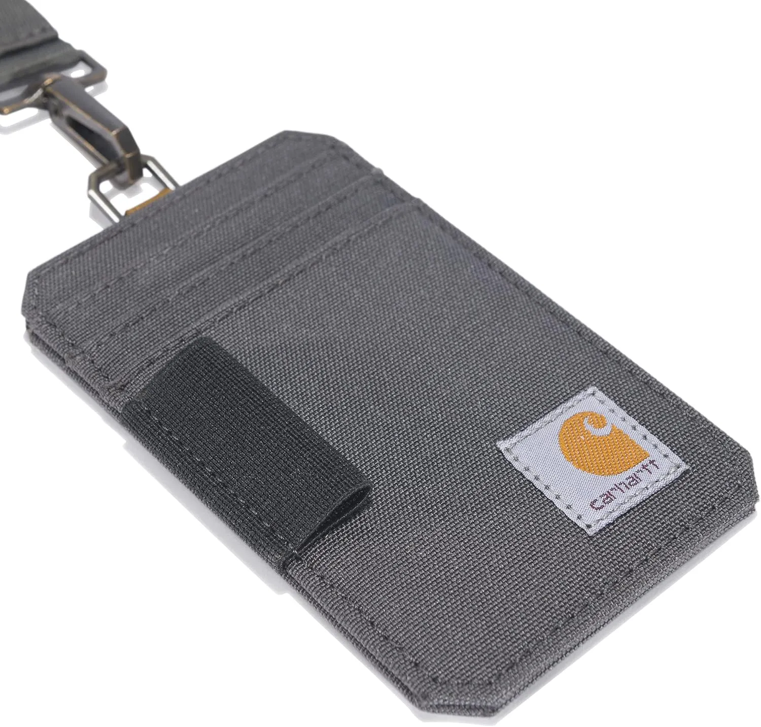 Carhartt unisex adult Nylon Duck Id Holder and Lanyard, Water-repellent Canvas Id Holder With Reflective Lanyard Wallet, Nylon Duck (Gravel), One Size US