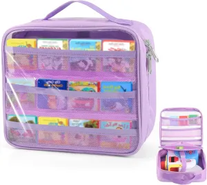 Carrying Case Compatible with Little Tikes Story Dream Machine Books Starter Set,Portable Storage Bag with Handle for Storytime,Little Golden Book,Little Puppy Character (Purple)
