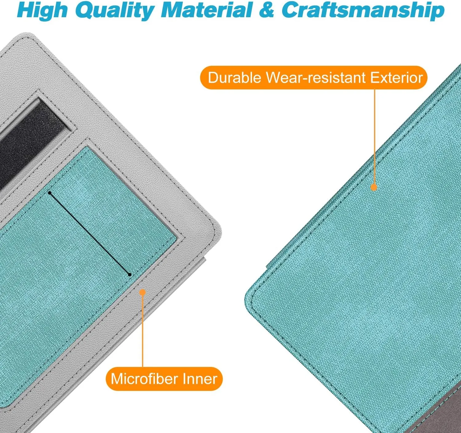 CaseBot Stand Case for Kindle Oasis (10th/9th Generation, 2019/2017 Release) - Premium PU Leather Sleeve Cover with Card Slot and Hand Strap, Turquoise