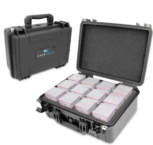 CASEMATIX Graded Card Case Compatible with 130 PSA Graded Sports Trading Cards, Waterproof Graded Slab Trading Card Box with 12 Precision Cut Graded Card Storage Box Dividers To Separate Cards