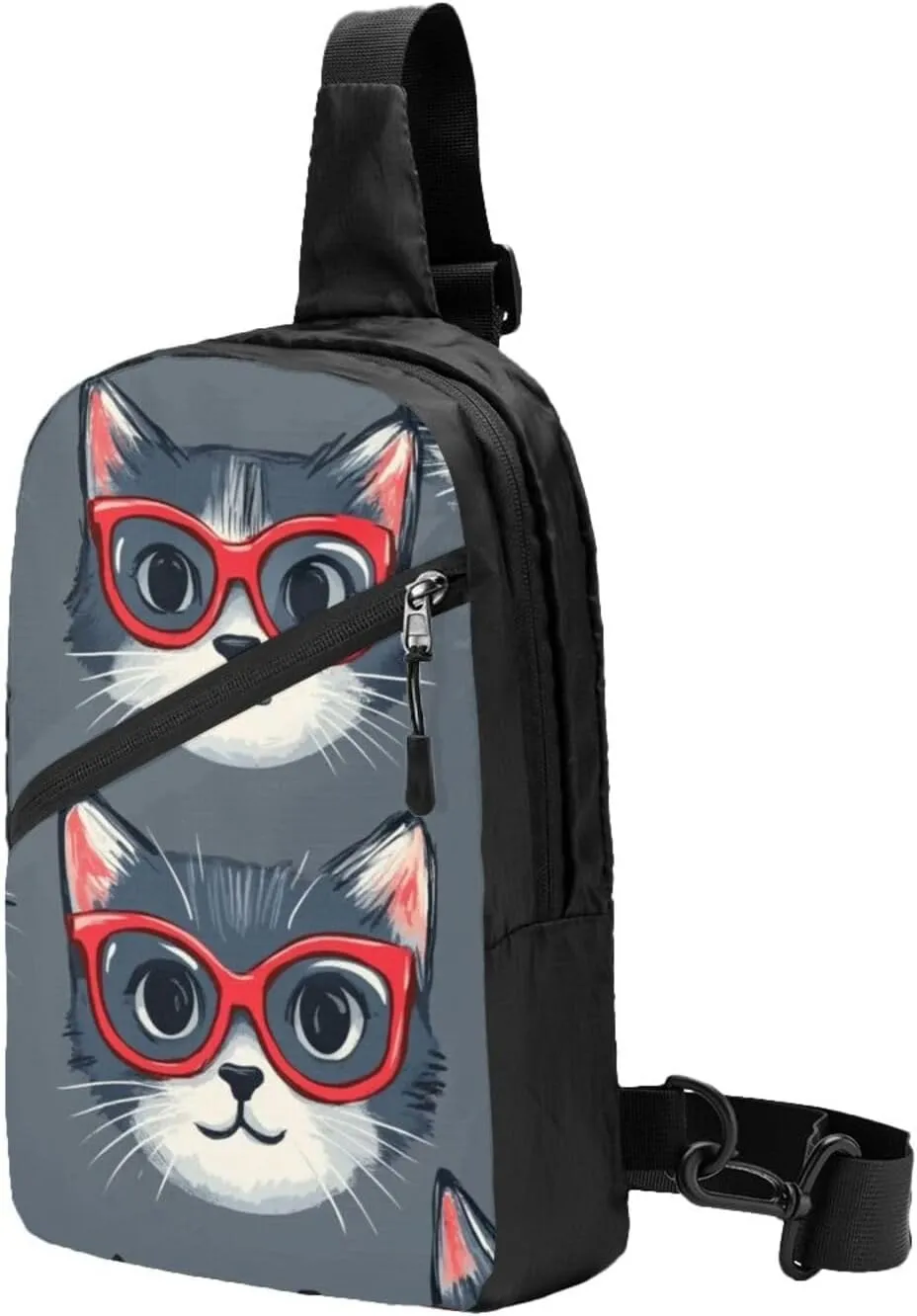 Cat Print Crossbody Bags For Women, Sling Bag For Men, Hiking Backpack Lightweight For Casual Outdoor Travel