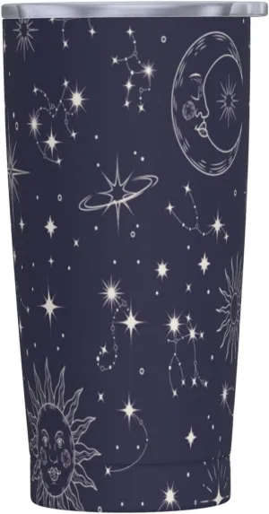 Celestial Pattern 20oz Tumbler Cup,Stainless Steel Thermal Vacuum Insulated with Lid Travel Coffee Mug,for Dad Mom Friends Coworkers