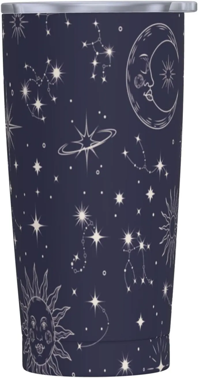 Celestial Pattern 20oz Tumbler Cup,Stainless Steel Thermal Vacuum Insulated with Lid Travel Coffee Mug,for Dad Mom Friends Coworkers