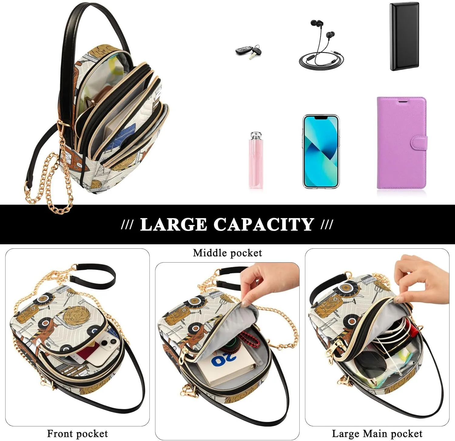 Cell Phone Purse Crossbody Handbag Durable Shoulder Bag Sturdy Travel Pouch