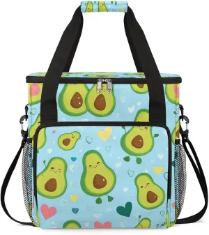 cfpolar Cute Avocado Cartoon Coffee Maker Storage Bag, Travel Coffee Maker Carrying Storage Tote Bag Compatible with K-Mini or K-Mini Plus, Dustproof Tote Bag with Shoulder Strap for Women Men