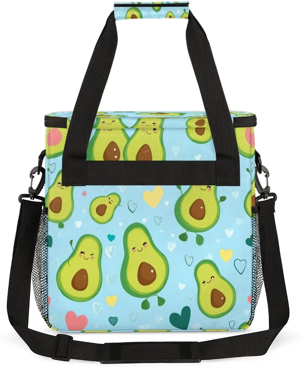 cfpolar Cute Avocado Cartoon Coffee Maker Storage Bag, Travel Coffee Maker Carrying Storage Tote Bag Compatible with K-Mini or K-Mini Plus, Dustproof Tote Bag with Shoulder Strap for Women Men