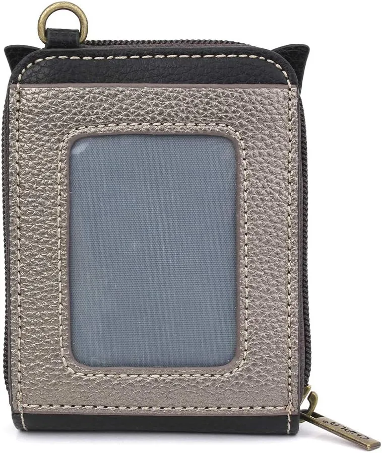 CHALA RFID Cute-C Credit Card Holder Wallet Wristlet - Women Faux Leather Cute-C with Strap