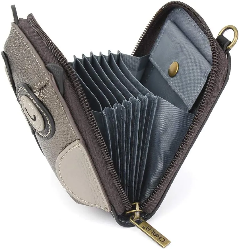 CHALA RFID Cute-C Credit Card Holder Wallet Wristlet - Women Faux Leather Cute-C with Strap