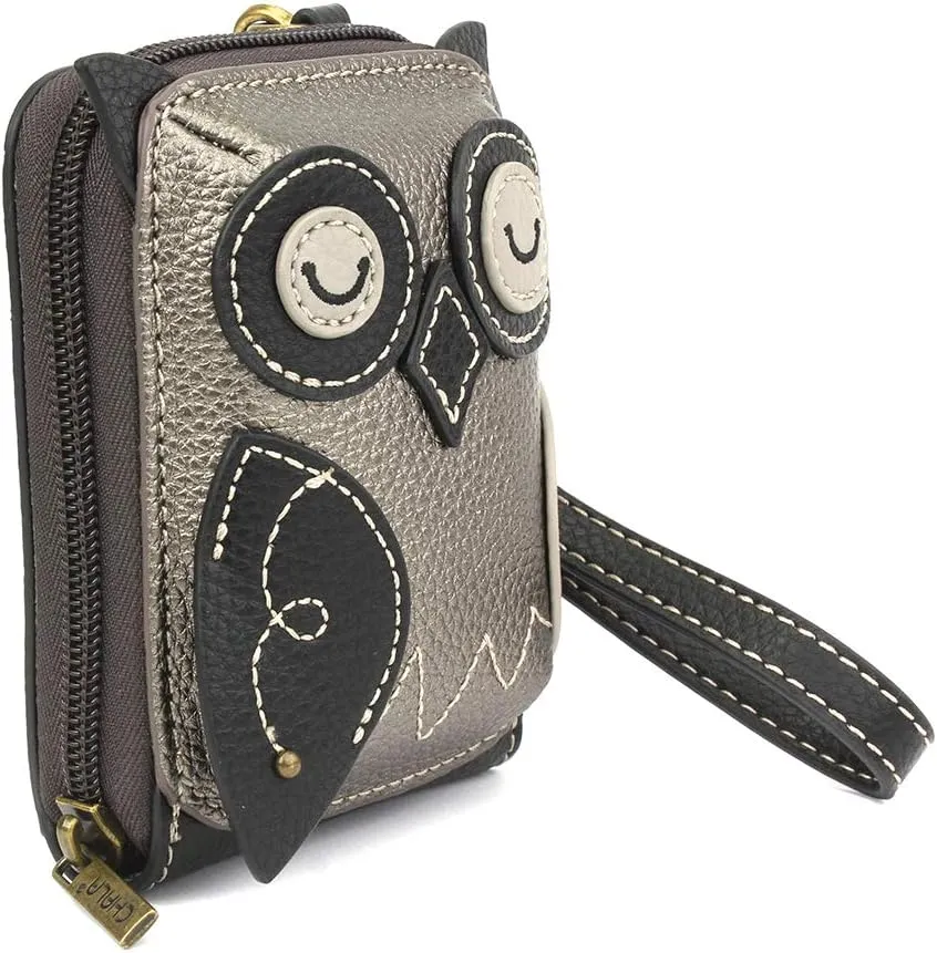 CHALA RFID Cute-C Credit Card Holder Wallet Wristlet - Women Faux Leather Cute-C with Strap