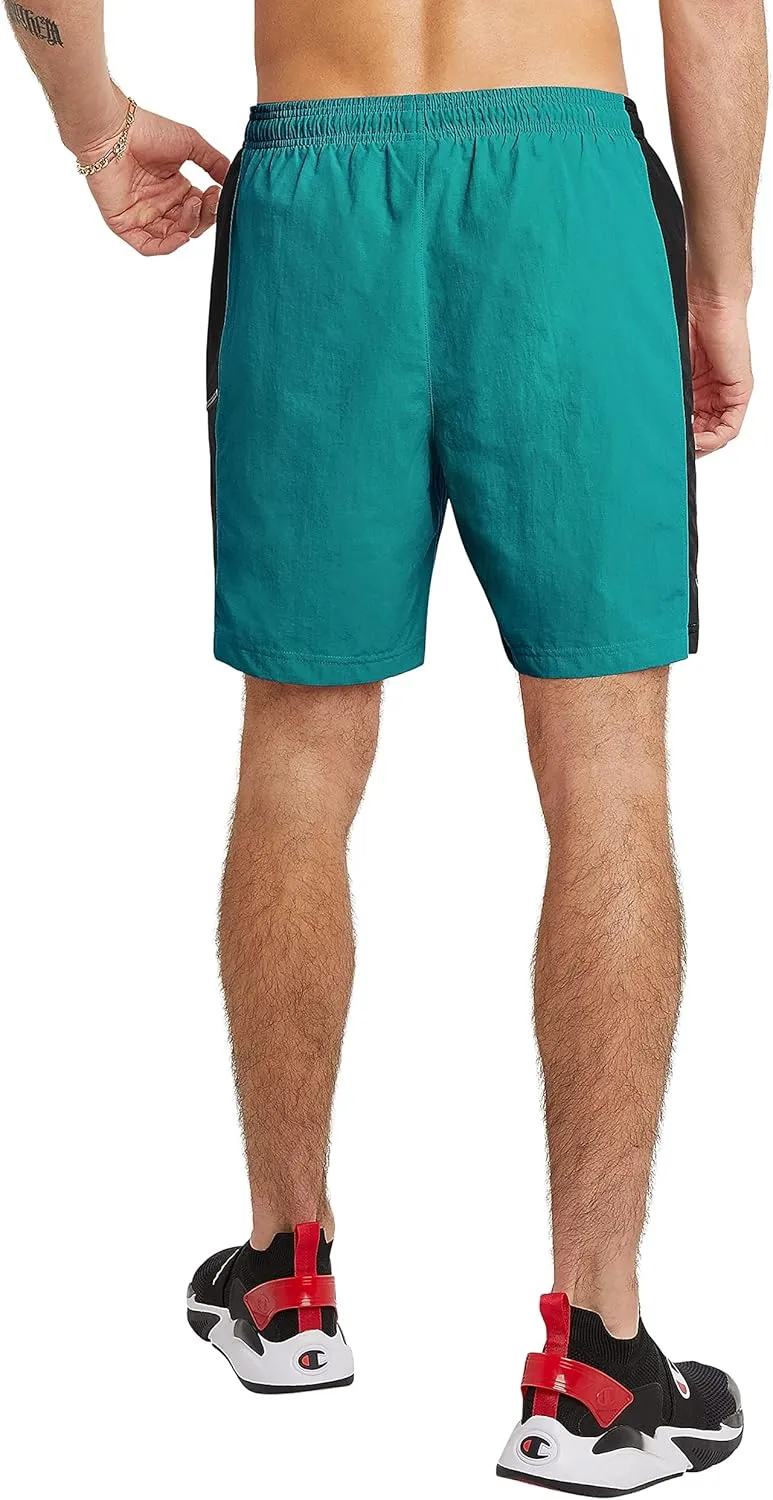 Champion, Lightweight, Hybrid Gym Shorts for Men, Script, 7"