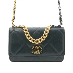 Chanel 19 Black Wallet On Chain WOC