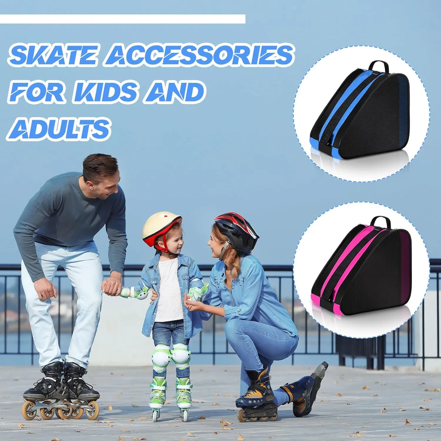 CHENGU Roller Skate Bag Large Capacity Breathable Ice Skate Bag with Adjustable Shoulder Strap Figure Skating Bag Skate Accessories for Boys Girls Adults