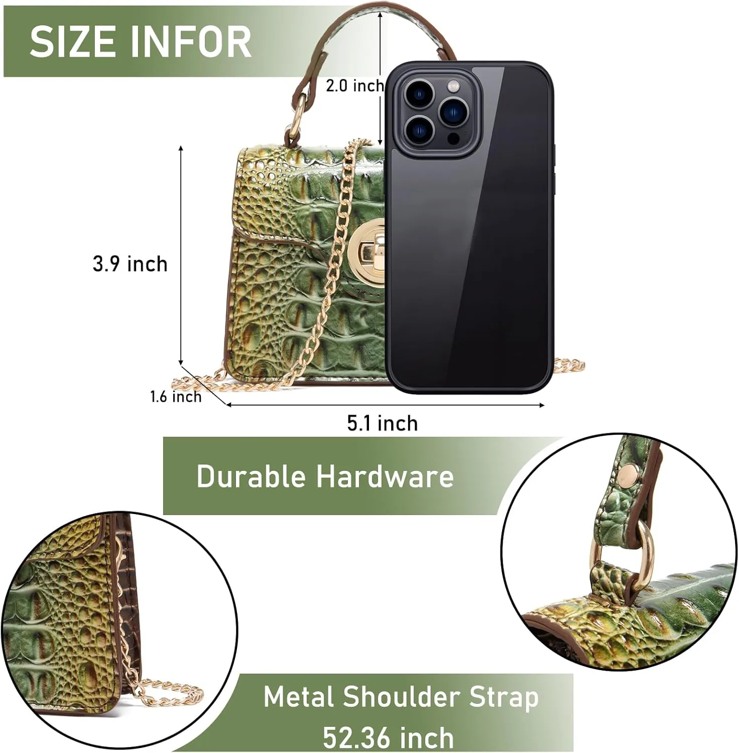 Chic Women Crocodile Leather bags Mini Top-Handle Clutch Compact Evening Bag Stylish Accessory for Essentials